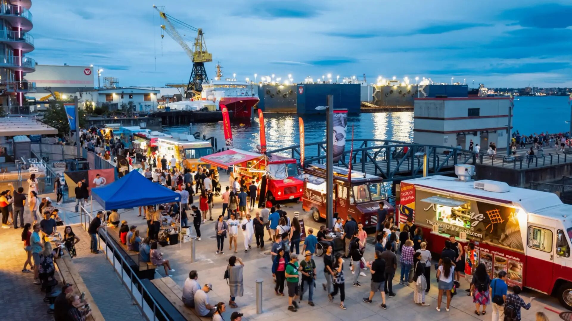 Shipyards Night Market near Pinnacle Hotel at the Pier in North Vancouver